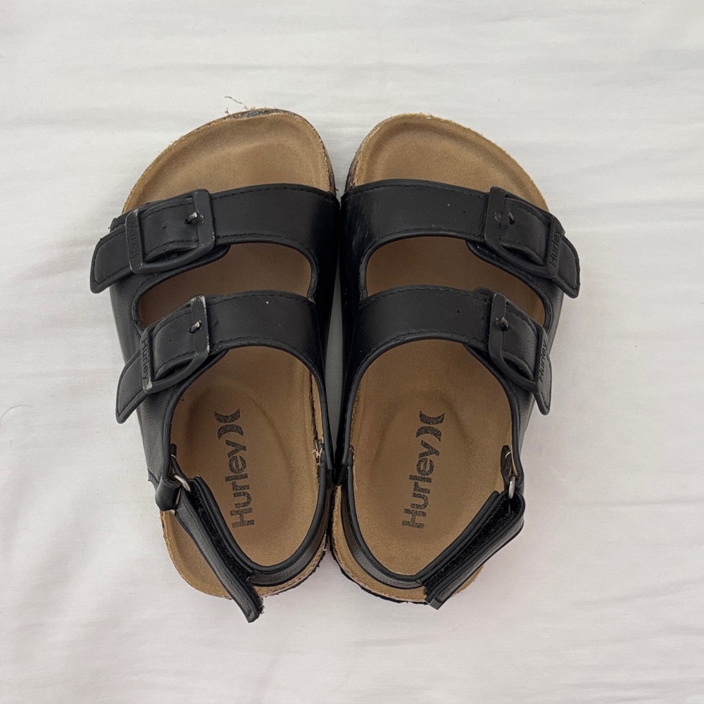 Hurley Kids Black and Tan Sandals
